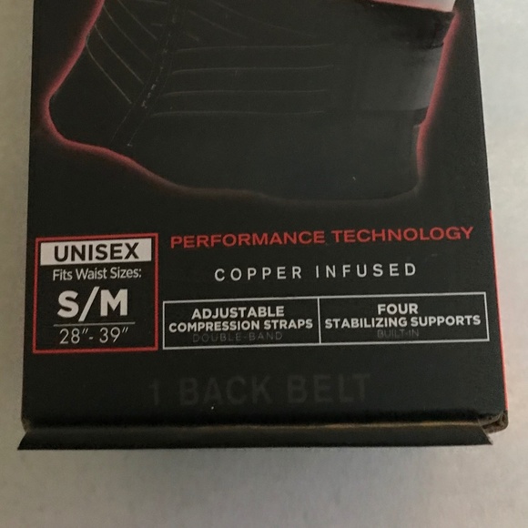 Copper Fit Back Pro Copper Infused Unisex Size S/M 28”-39” Back Belt - Picture 11 of 14